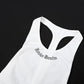 Low Cut Hollow Out Backless Mini Dresses Sexy Woman Clothes Letter Print White Ribbed Tank Dress