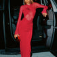 Mesh Hollow Out Long Sleeve Sexy Maxi Dress Women Gown Elegant O Neck Ruched Bodycon Club Party Long Dresses Female