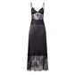 Y2K Sexy Womens Lace Satin Maxi Dress Deep V Backless Slip Dress Coquette Aesthetic Clubwear Party Night Out Formal Gown