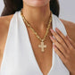 Vintage Irregular CCB Beaded Chain Necklace for Women Collares Goth Cross Jesus Pendant Choker Party Neck Jewelry Men