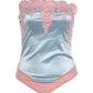 Irregular Hem Tank Top Women Patchwork Satin Lace Flower Sweet Style Music Festival Beach Party Summer Streetwear