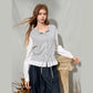 Women's Contrast Patchwork Cardigan with Drawstring Waist, Round Neck Long Sleeve Casual Top for Everyday Wear
