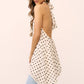 Elegant Polka Dot Halter Top Women Open Back Chiffon Top Tie Neck Asymmetrical Hem Flowy Sleeveless Top SummerStreetwear