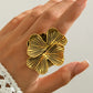 18 Styles Vintage Punk Petal Flowers Rings for Women 2025 Trend Goth Geometric Adjustable Rings New Year Party Jewelry