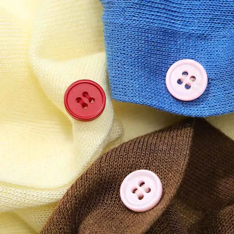 Women's V Neck Crop Knit Cardigan with Cartoon Embroidery, Casual Long Sleeve Knit Top, Sweet Preppy Style Outerwear