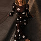 Mesh See Through Long Dress+Headscarf Woman Autumn Trend Polka Dot Print o-Neck Full Sleeve Sexy Fashion Vestidos
