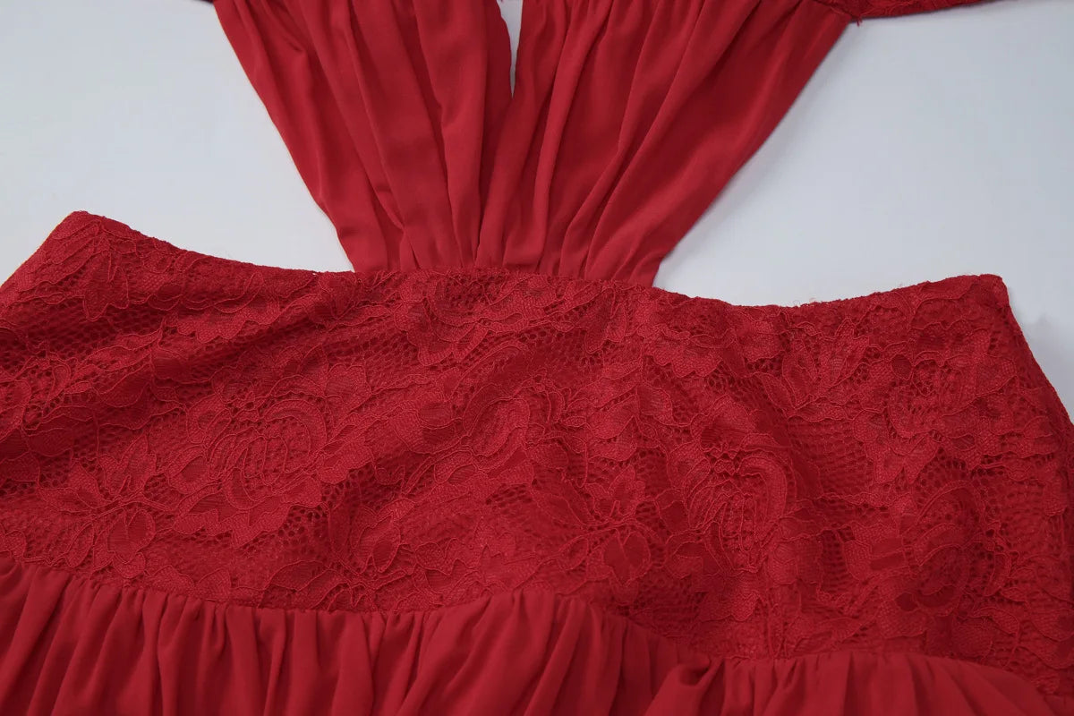 Lace-up Halter Neck Backless Maxi Dresses for Woman Sexy Red Evening Dress Birthday Gown Summer 2026