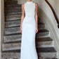 Half High Collar Sleeveless Knit Maxi Dress For Women Fashion Solid Bodycon Sexy Pleated Long Knitted Sweater Dress