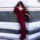 V Neck Off Shoulder Backless Maxi Dresses Elegant Evening Party Dress Woman Clothing