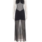 Women Mesh Sheer Sexy Maxi Dress Spaghetti Strap Halter Neck Cutout See‑Through Bodycon Evening Party Long Dresses