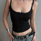 Women's Tanks Camis Solid Color Button Lace Trim Ribbed Tank Tops Summer 2026 Fashion Clothes