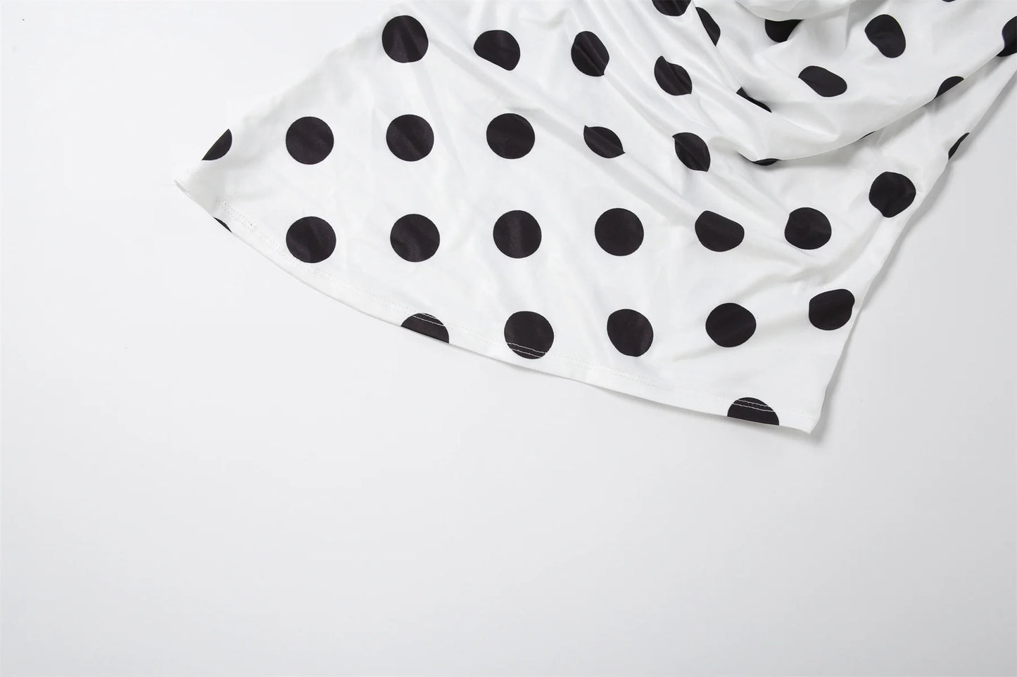 Elegant Polka Dot Print 2 Piece Set Women Sexy Halter Backless Swing Collar Bandages Tank Top+Skirt Chic Party Suits