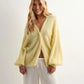 Women's Solid Color Knit Cardigan Autumn V-Neck Fuzzy Long Sleeve Button Front Closure Sweaters Winter Casual Knitwear