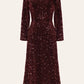 Fashion Sequined Party Slim Midi Dress For Women Autumn Winter Elegant Long Sleeve Sexy Bodycon Evening Dresses