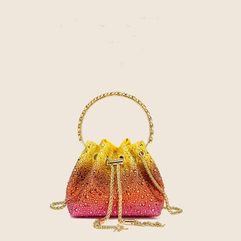 Rhinestones Evening clutch Bag Purses and handbag luxury Designer shoulder bag Shiny Crystal Clutch purse bucket bag