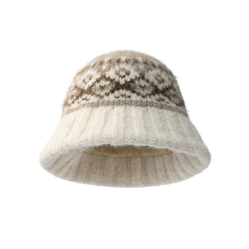 2025 Winter New Arrivals Cute Casual Preppy Diamond Dome Stripe Beanie For Women