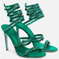 Women's New Water Diamond Sandals Fashion Tassel Crystal Shoes Sexy Banquet Party Twin Stiletto Women's Large Sandals