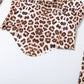 Leopard Print 3-Piece Set Women Arm Sleeve+Low-Neck Halter Bandage Backless Irregular Hem Vests+Simple Shorts Sexy Suits