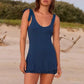 Women Summer Solid 2PCS Outfits Lettuce Trim Tie Up Straps Backless Tank Tops and Elastic Shorts for Club Streetwear
