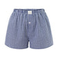 Women Y2k Gingham Boxer Shorts Stripes Button Elastic Waist Boxers Cute Mini Bloomers Plaid Loose Fit Boy Shorts