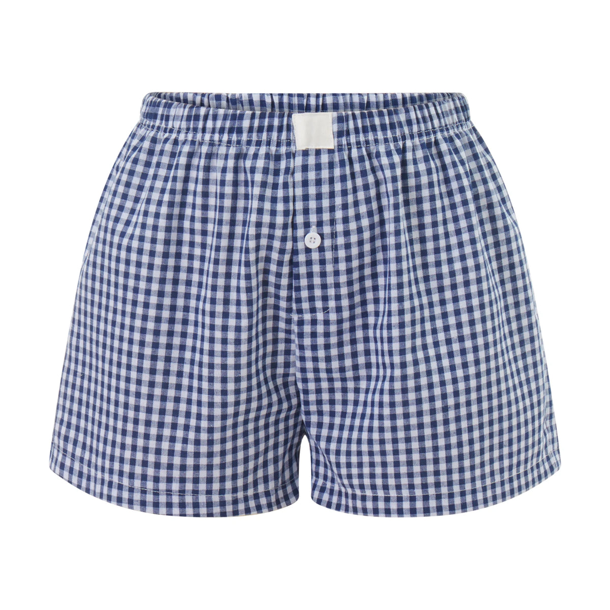 Women Y2k Gingham Boxer Shorts Stripes Button Elastic Waist Boxers Cute Mini Bloomers Plaid Loose Fit Boy Shorts