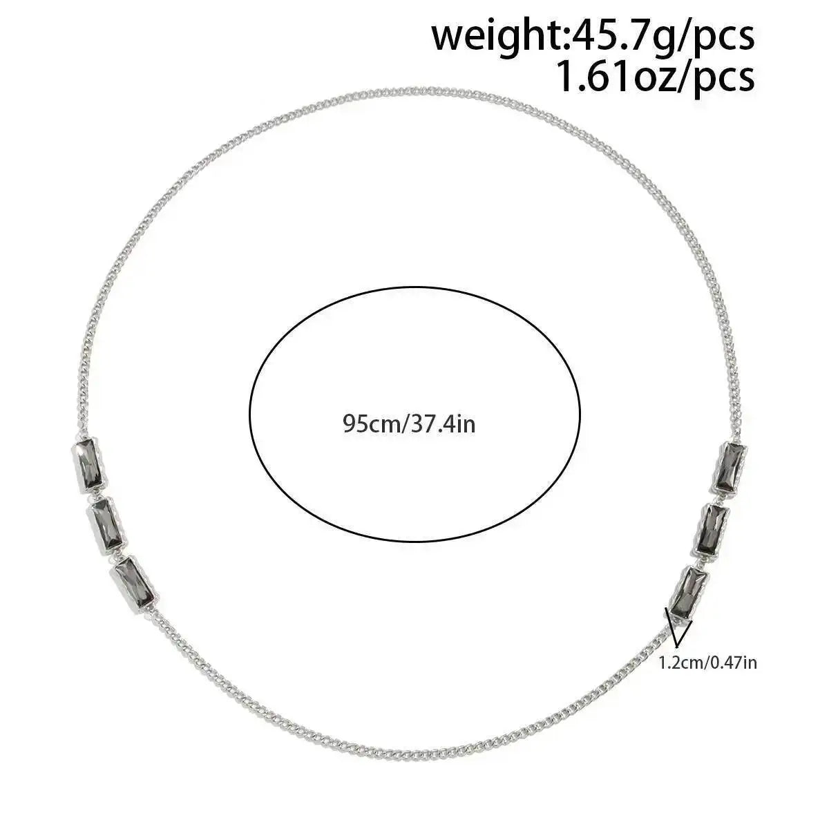 Black Square Acrylic Metal Chain Necklace for Women Trendy Exquisite Charm Sweater Choker Wedding Bride Jewelry Gift