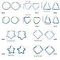 High Quality Exaggerated Blue Denim Hoop Earrings for Women Vintage Big Star Round Triangle Square Geometric Earring Y2K Jewelry