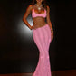Beach Crochet Women Summer 2 Piece Set Applique Halter Bandage Camisole+Maxi Skirts Sexy Matching Vacation Clubwear