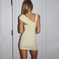 Asymmetrical Backless Mini Dresses Sexy Outfits Women Club Wear Bodycon Dress Fall 2025