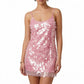 Minimalist Sequins Spaghetti Strap Mini Dress Women Sparkly U Neck Versatile Evening Wedding Guest Club Short Dress