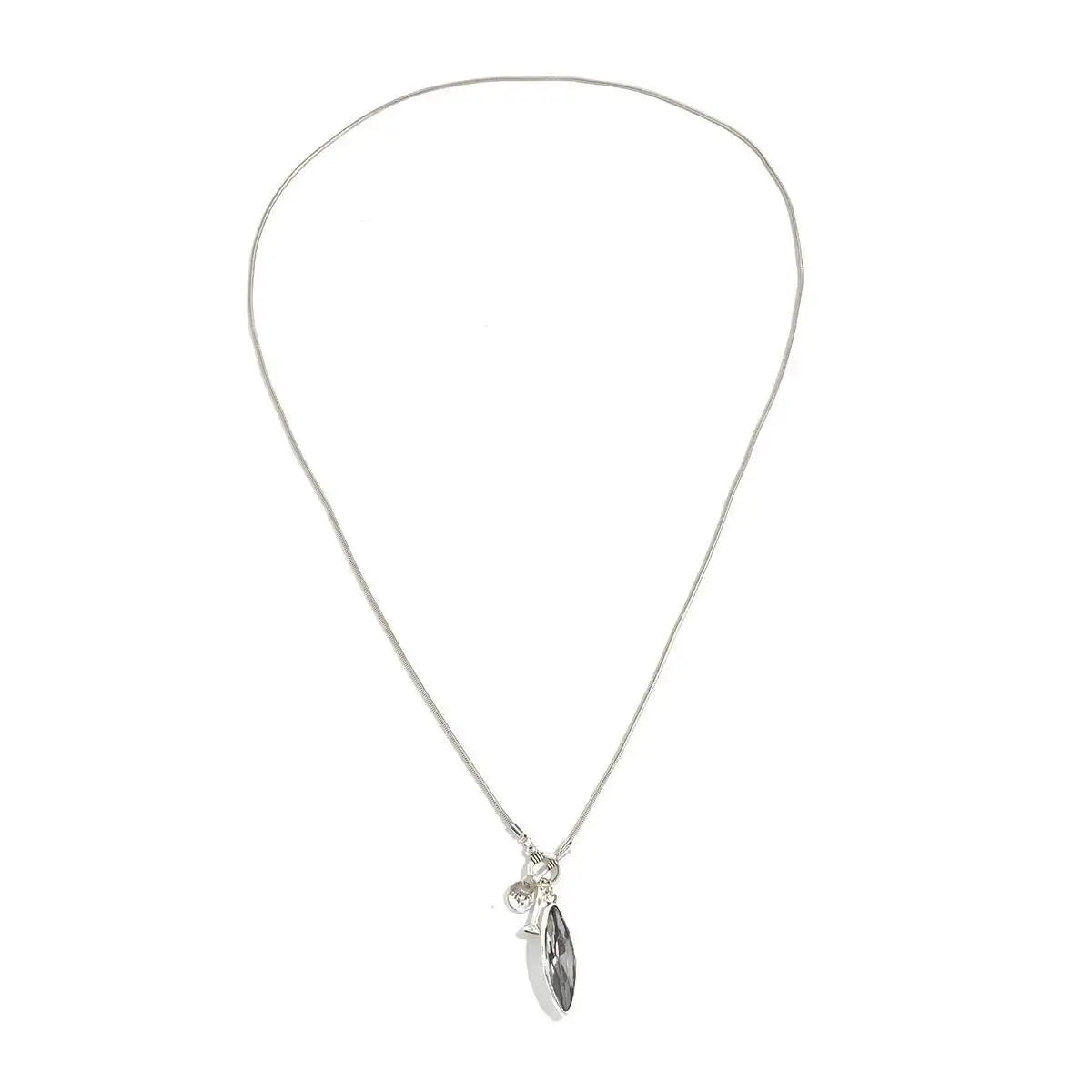 Women's Punk OT Buckle Choker Necklace with Big Ellipse Acrylic Rhinestone Pendant Trendy Creative Metal Chain Jewelry Gift