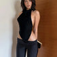 Lace Up Backless Halter Tops Going Out Sexy Asymmetrical Tanks Top Fashion 2026 Summer Clothes for Woman