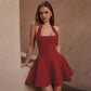 Halter Mini Prom Dress Luxury Elegant Red Black Bow Tie Backless A-line Short Dresses for Woman Clothes