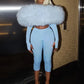 Furry Slash Neck Jumpsuit Woman Sexy Hollow Patchwork Full Sleeve Backless Skinny Hottie Street Autumn New Overalls