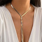 Kpop Adjustable Flat Snake Long Chain Necklace for Women Wed Temperament Weave Link Choker Chest Neck Jewelry Gift New