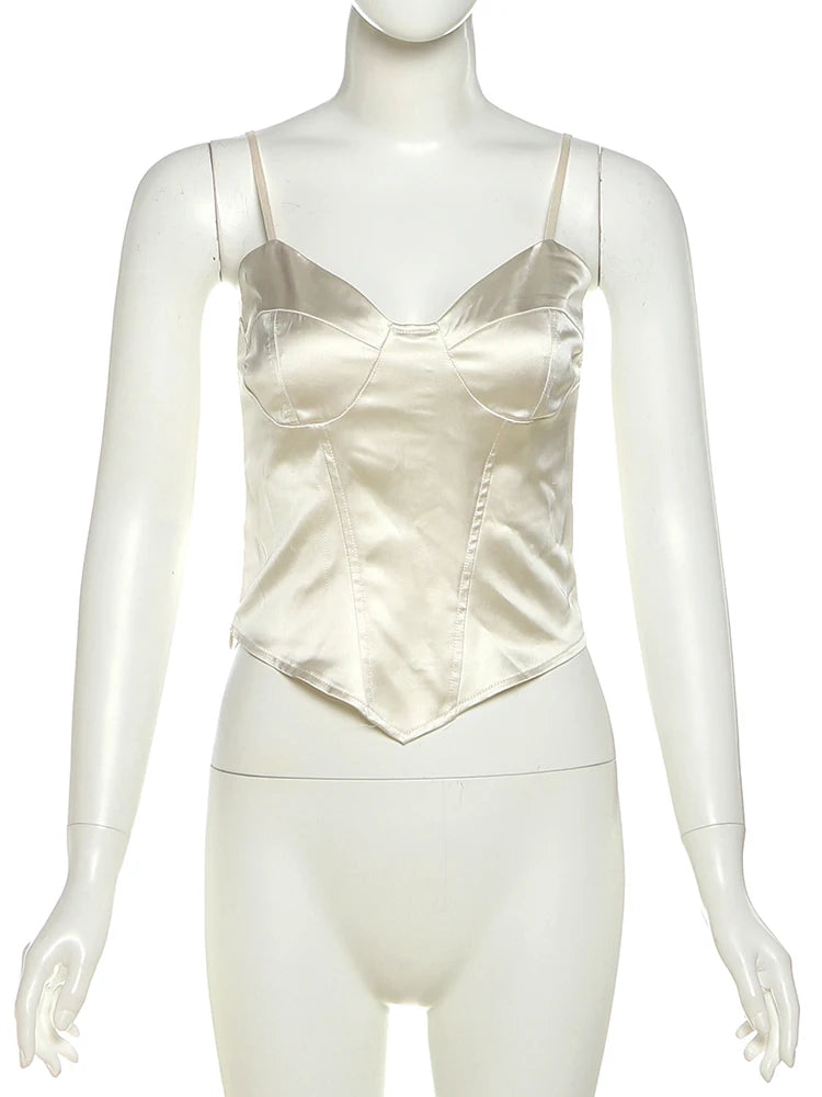 Sexy Coquette 2 Piece Set Women Fashion Silky Patchwork V-Neck Camisole +Sequins Shorts Matching Hottie Street Suits