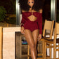 Swing Collar Romper+Metal buckle Bra Sexy Women Hipster Midnight Party Coquette New Autumn Trend Workout Playsuits
