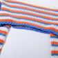 Colorful Striped Crop Sweater Women Hipster Long Sleeve Slash Neck Casual Christmas Activity Streetwear Pullover Tops