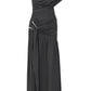 One Shoulder Pleated Maxi Dress with High Side Slit Sexy Elegant Woman for Party Evening White Dresses