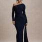 One Shoulder Long Sleeve Draped Maxi Dresses Elegant New Years Outfits for Women Party Evening Dress