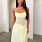 Halterneck Mesh Backless Sexy Maxi Dress Women Elegant Off-shoulder Sleeveless Bodycon Ruched Club Party Long Dress