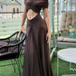 Cut Out Ruched Maxi Dress Mesh Patchwork Sheer Black Elegant Dresses Birthday Party Outfits for Woman