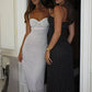 Polka Dot Spaghetti Strap Sexy Midi Dress Women Elegant Off-shoulder Backless Sleeveless Bodycon Club Party Dress