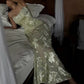 Jacquard Mesh Dress Women Sexy Backless Patchwork Sequin Square Collar Sleeveless Trend Vacation Party Club Bodycon