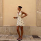 Polka Dot Print Halter Neck Open Back Mini A-line Dress French Vintage Sexy Summer Dresses 2026