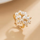 20 Styles Boho Unique Gold Color Petal Flower Rings for Women Punk Geometric Adjustable Rings Couple New Year Jewelry