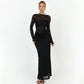 Long Sleeve Backless Maxi Dress See Through Lace Elegant Black Dresses for Woman Evening Gowns Fall 2026