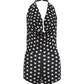 Wild Trend Romper Women Fashion Swing Collar Sexy Hottie Backless Polka Dot Print Halter Midnight Party Street Clubwear