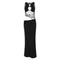 Sleeveless Cutout Backless Maxi Dresses See Through Lace Spliced Black Vestidos Ladies Party Dress Elegant