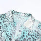 Leopard Print 2 Piece Set Women Sexy Y2K See Through Bodysuit+Ruched Ribbon Thick Skirts Matching Vacation Clubwear